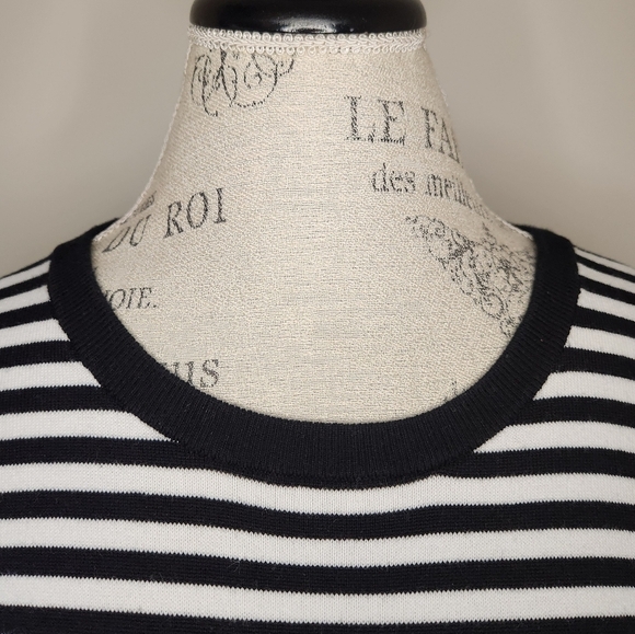 Black & White Stripe Knit Sweater Top - Picture 5 of 9